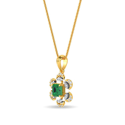 Rhinestone Round Pendant Silver Necklace