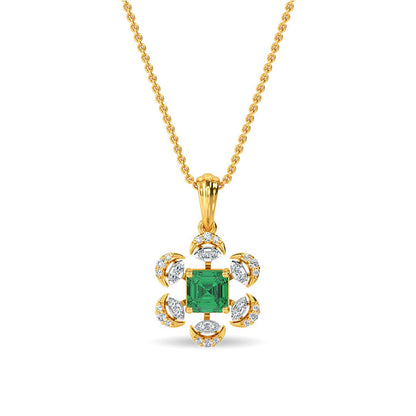 Rhinestone Round Pendant Silver Necklace