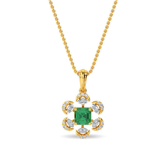 Rhinestone Round Pendant Silver Necklace