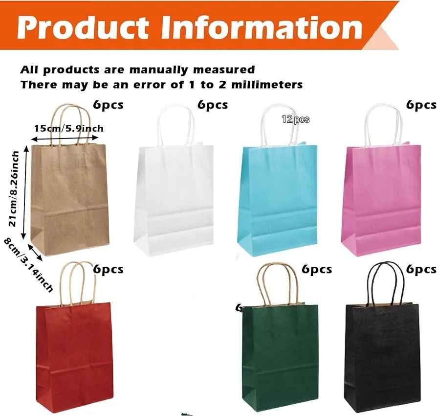 Bolsas de papel kraft multicolor (40 unidades) – Ecológicas y coloridas | Mundo Ofertas CR