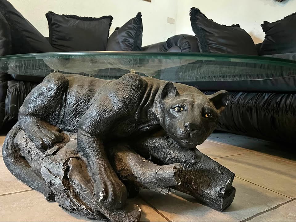 Mesa de Centro Vintage Panther Glass Coffee Table | Mundo Ofertas CR