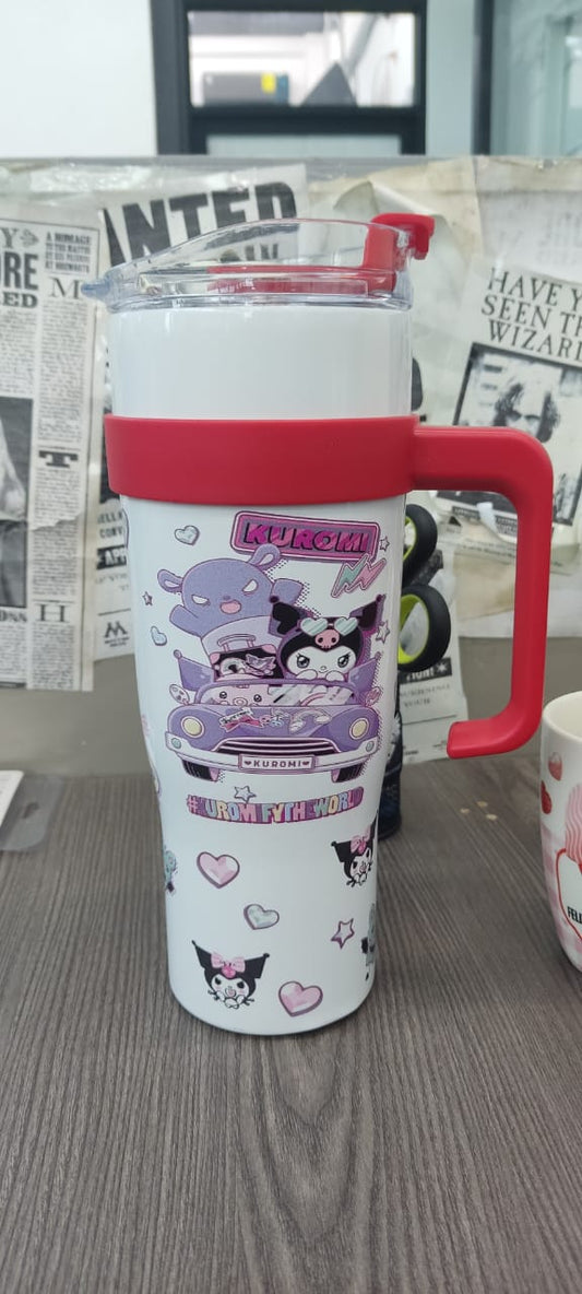 Botella Térmica Kurumi con Pajilla – Diseño Kawaii | Mundo Ofertas CR